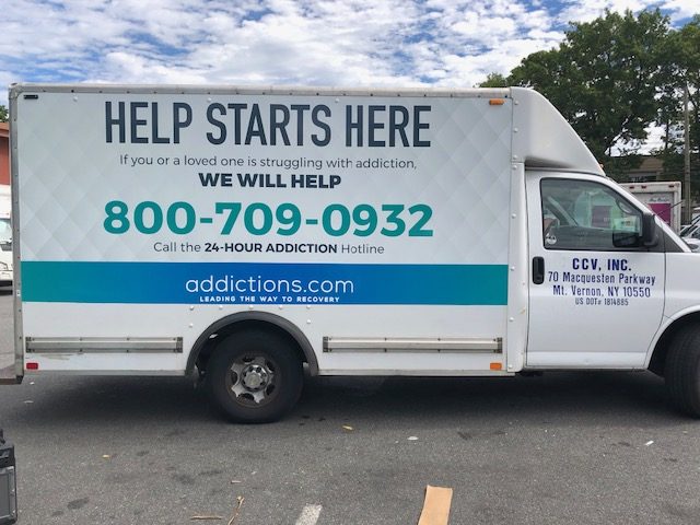 Vehicle Wraps for Advertising Addiction Services in NYC