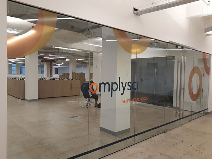 Interior Window Graphics for Omplysci in NYC