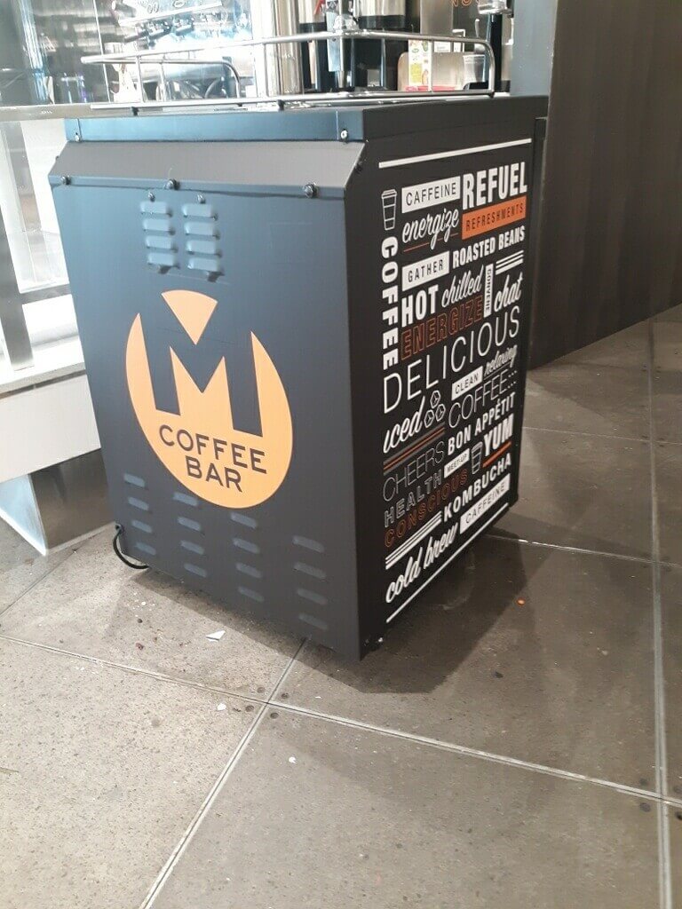 Custom Made Vinyl Signs for Coffee Bar in New York