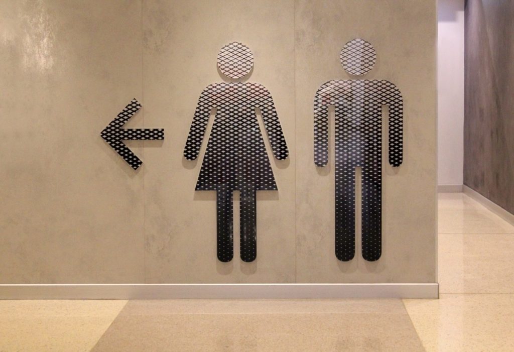 Custom Directional Signage for Female and Male Public Restroom in New York City