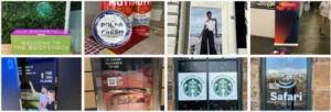 Photo showing a mix of signage types together