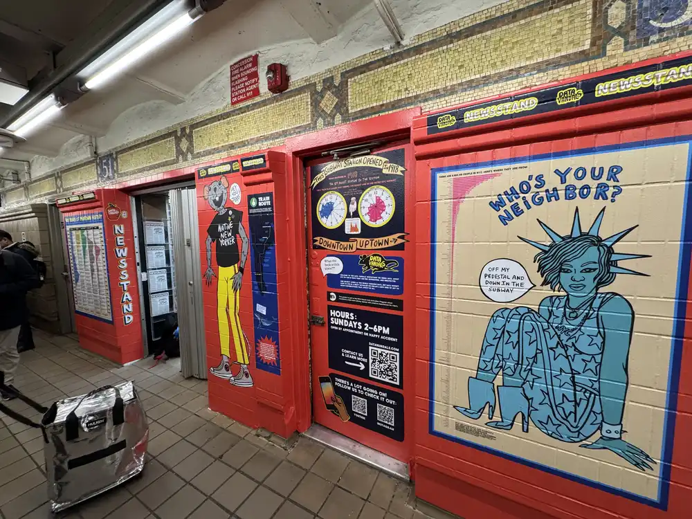 Exterior wall wrap on a textured subway surface for Data Vandals, Manhattan, NY.
