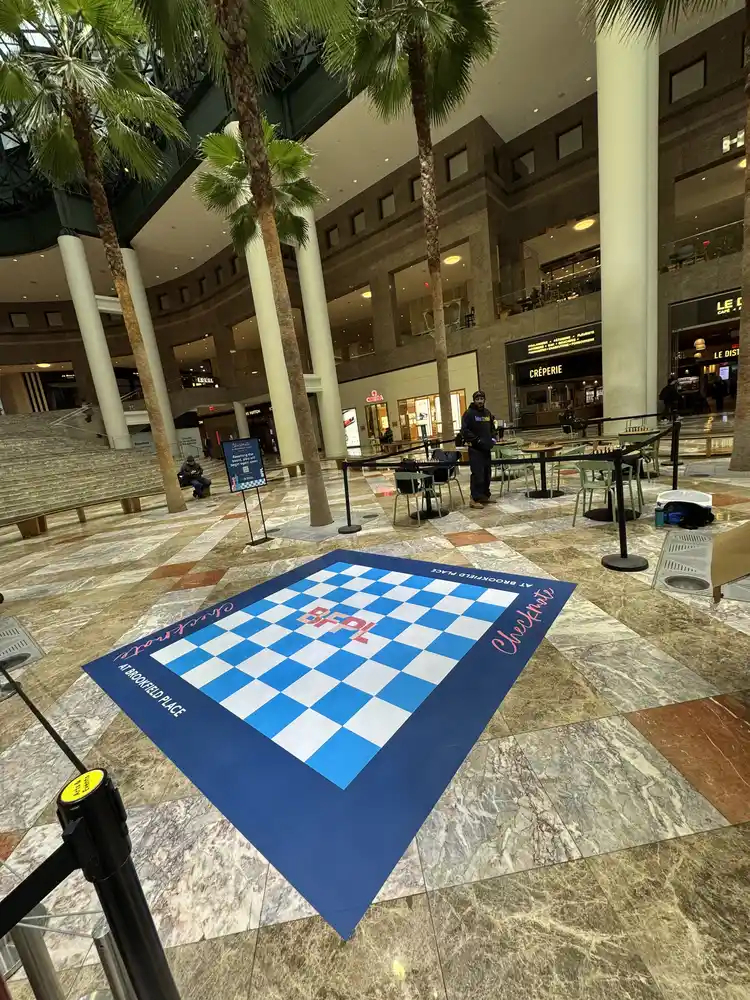 A second view of the interior adhesive film floor graphics with a matte anti-skid laminate for The Brand Guild, Manhattan, NY.